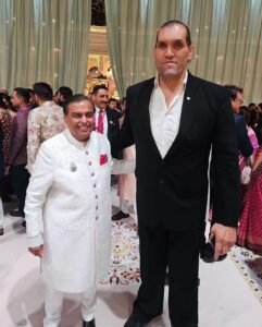 The Great Khali and Mukesh Ambani